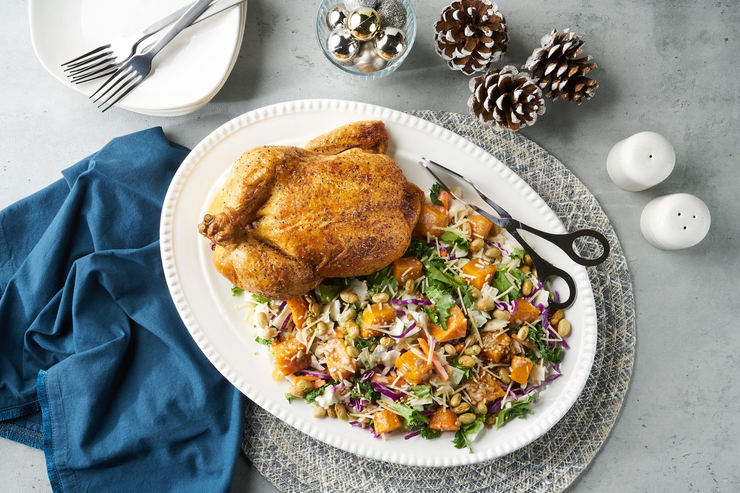 Roasted Winter Chicken With Sunflower Crisp Chopped Salad Fresh Express