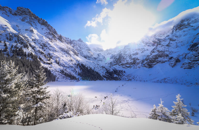 A snowy mountain retreat