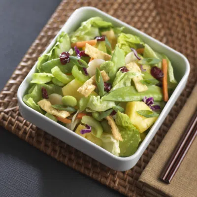 Asian Salad with Edamame, Pinapple and Water Chestnuts