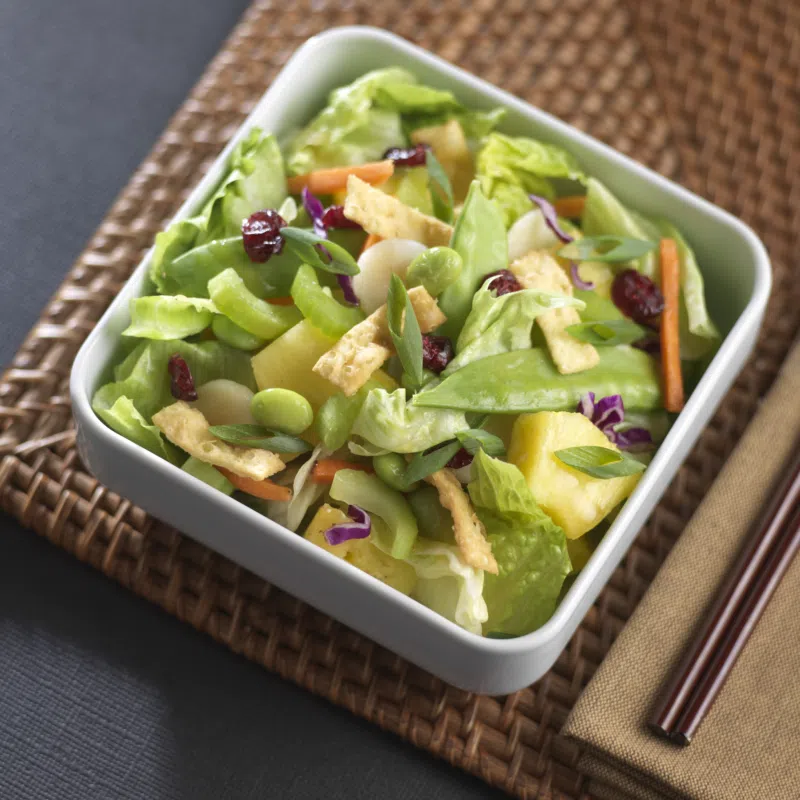 Asian Salad with Edamame, Pinapple and Water Chestnuts