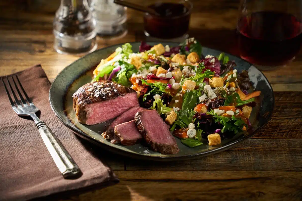 Omaha Steak with French Blue Cheese Salad