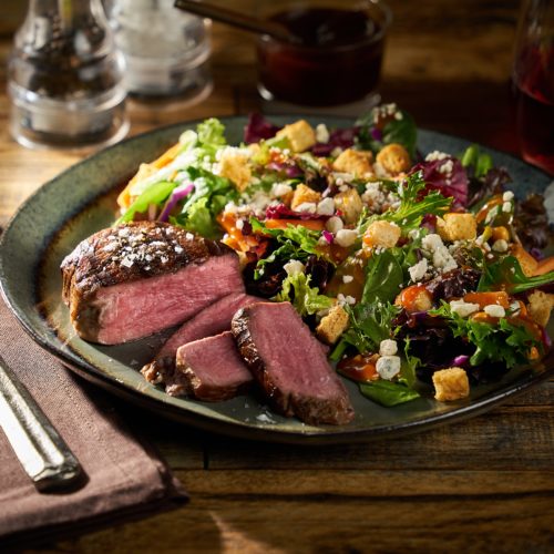 Omaha Steak with French Blue Cheese Salad
