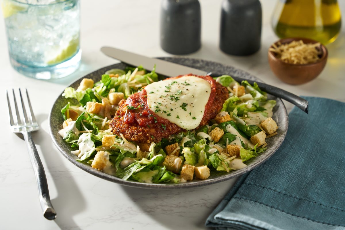 Creamy Truffle Caesar Chicken Cutlet Salad