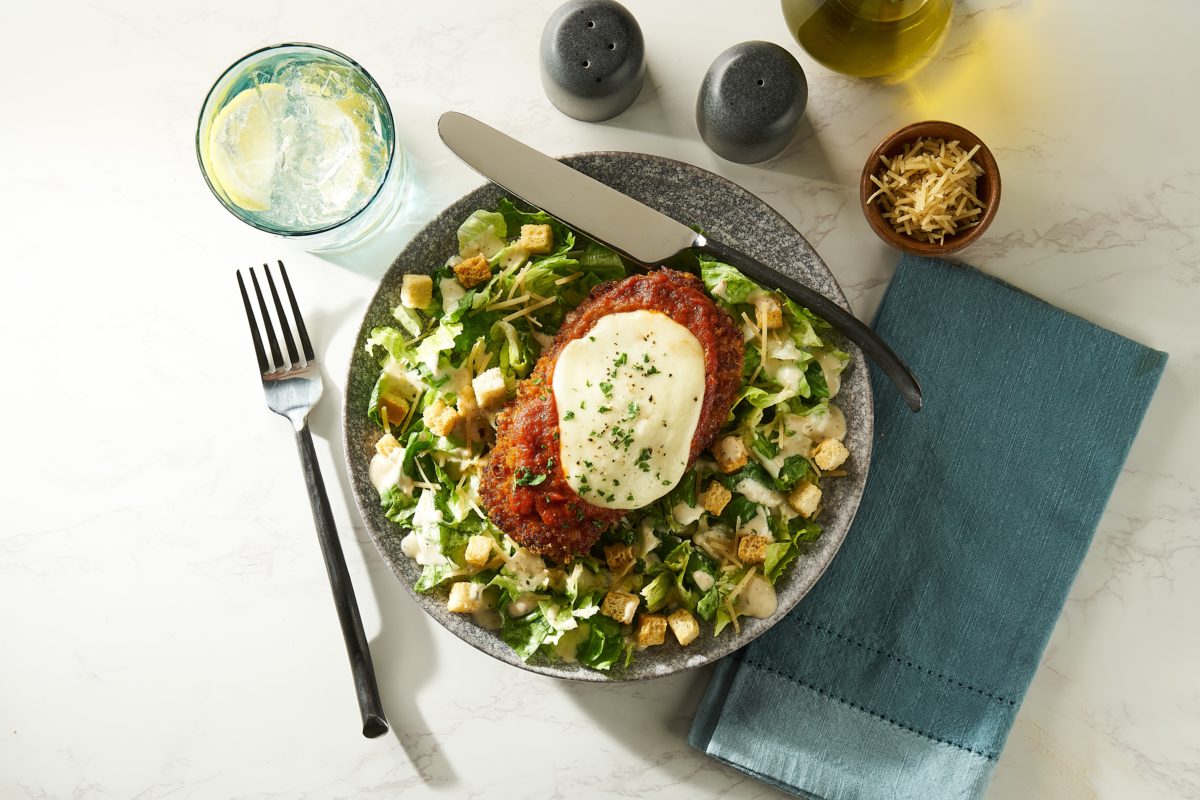 Creamy Truffle Caesar Chicken Cutlet Salad