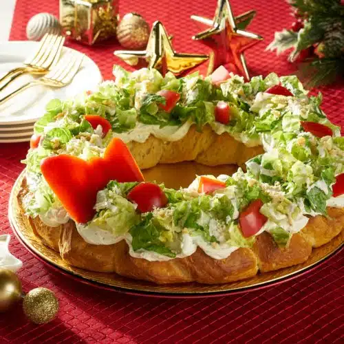 Pull-Apart Holiday Caesar Salad Wreath