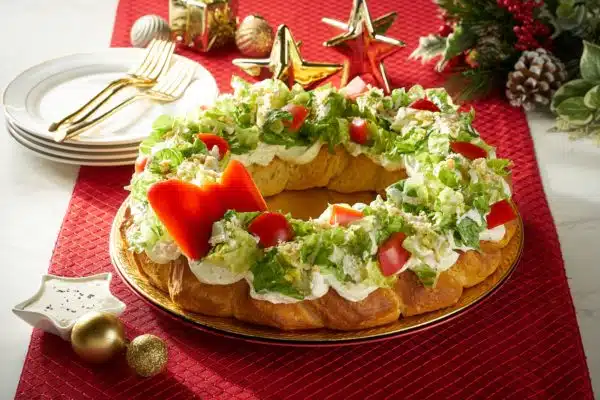 Pull-Apart Holiday Caesar Salad Wreath