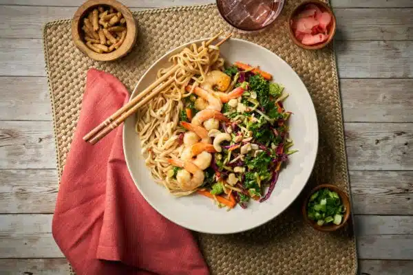 Asian Sweet Ginger Shrimp Noodle Salad