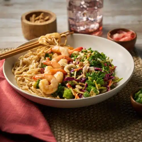 Asian Sweet Ginger Shrimp Noodle Salad