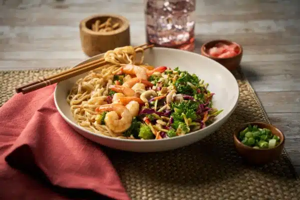 Asian Sweet Ginger Shrimp Noodle Salad