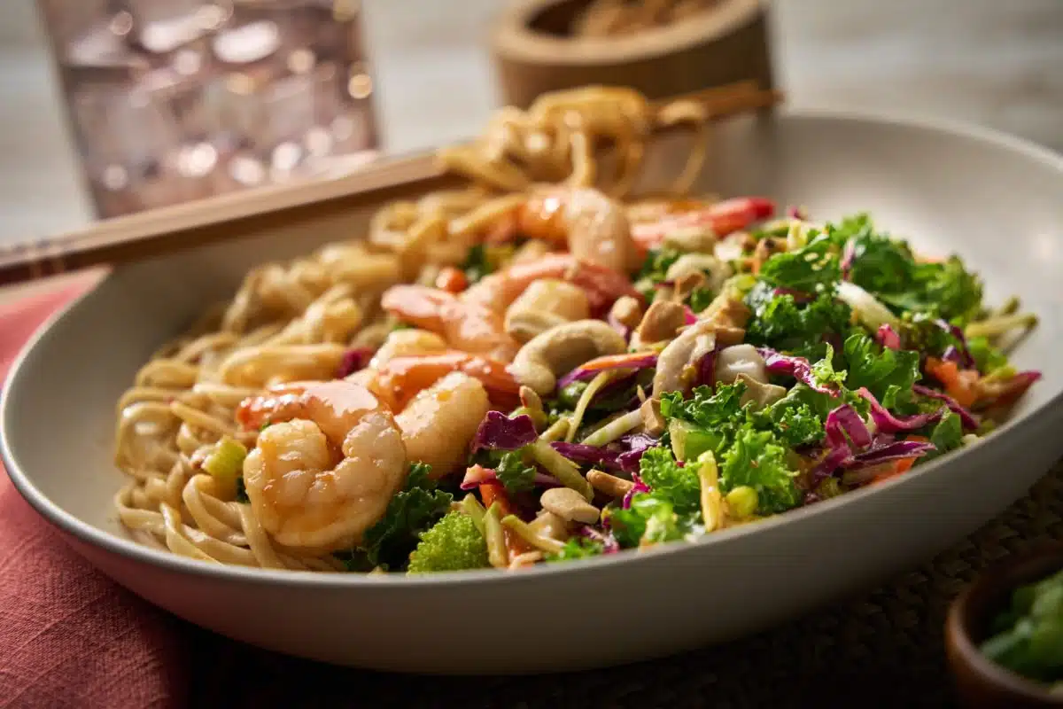 Asian Sweet Ginger Shrimp Noodle Salad