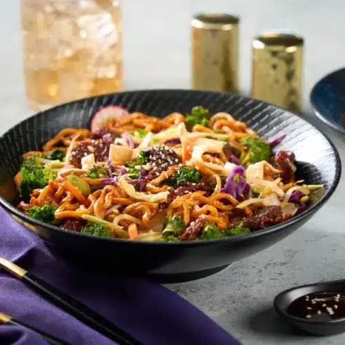 Marinated Teriyaki Steak with Teriyaki Noodle Salad