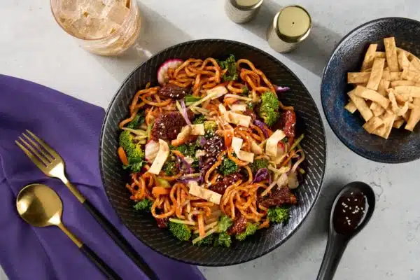 Marinated Teriyaki Steak with Teriyaki Noodle Salad